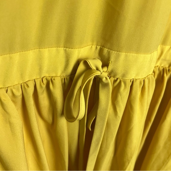 NWT Eloquii Ruffles & Pintucks Fit & Flare Dress Size 24 Golden Yellow - Picture 8 of 16